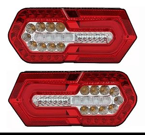 Par Lanternas De Led Traseira Pisca Sequencial Luz