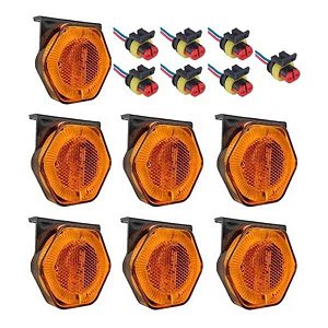 Kit 7 Lanterna Lateral Flex Com Guia De Luz Com Chicote