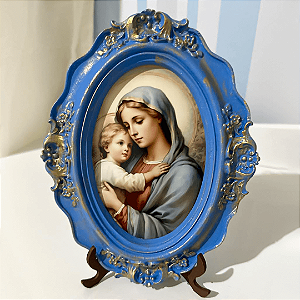 Quadro Colo de Mãe - Azul | 22x17 cm