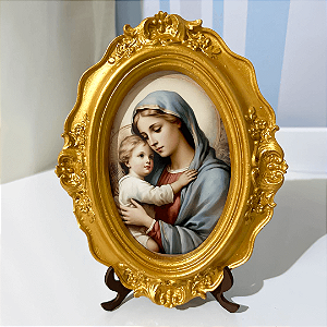 Quadro Colo de Mãe - Dourado | 22x17 cm | Modelo 2