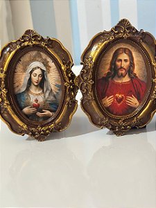 Conjunto dos Sagrados Corações - 14x12 cm