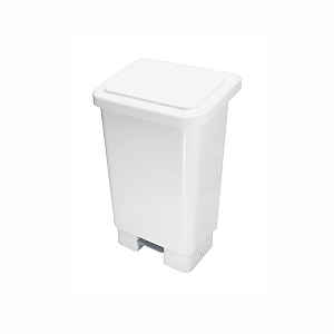 Lixieira Retangular com pedal e haste de ferro 25 Litros Branca