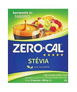 Adoçante Zero-Cal Stévia em pó Caixeta com 50x0,8g