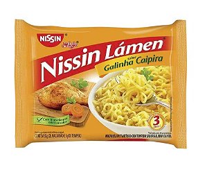 Macarrão Instantâneo Nissin Lámen Galinha caipira Pacote com 85g
