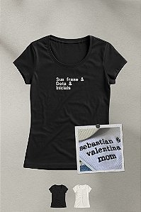 Baby Look - Iniciais, Datas e Frases