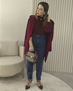Sobretudo Lã Paloma Bordô M e G