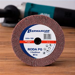 Roda Pg de Lixa com Rosca M14x115x20mm Grão 150 Berwanger