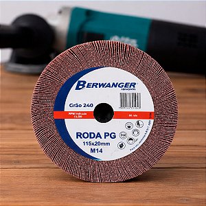 Roda Pg de Lixa com Rosca M14x115x20mm Grão 240 Berwanger