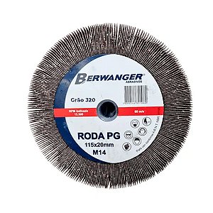 Roda Pg de Lixa com Rosca M14x115x20mm Grão 320 Berwanger