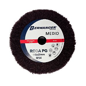 Roda de Lixa Manta Média 115X20mm Com Rosca M14 - Berwanger