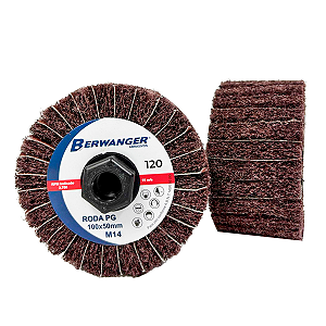 Roda Pg de Lixa Mista com Rosca M14x100x50mm Grão 120 Berwanger