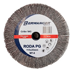 Roda De Lixa Pg 115mm X 20mm Rosca M14 Grão 180 Berwanger