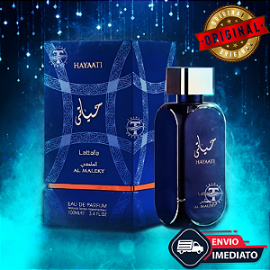Hayaati Al Maleky Lattafa Eau de Parfum 100ml - Perfume Unissex Amadeirado com Âmbar e Almíscar