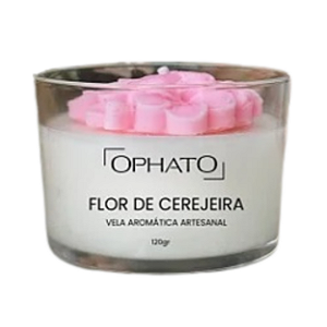 Vela Aromática 120gr com Tampa de Madeira - Flor de Cerejeira