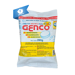Tablete P/Piscina Múltipla Ação (3 em 1) 200G Genco