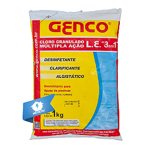 Cloro Granulado Multipla Ação (3 em 1) 1KG Genco