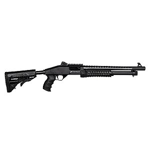 ESPINGARDA CBC PUMP ACTION MILITARY 3.0 - 19" COM ACESSÓRIOS - CALIBRE 12
