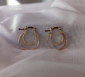 Brinco Argola Vazada Moderna Banhado Ouro 18k Antialergico