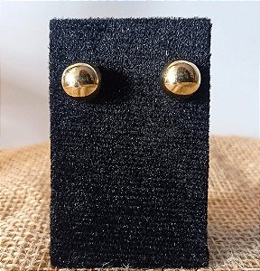 Brinco Esfera Lisa Dourada Redonda Banhado Ouro 18k Antialergico