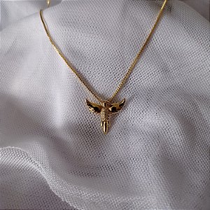 Gargantilha Espirito Santo Simbolo Fe Banhado Ouro 18k Antialergico