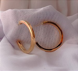 Brinco Argola Fio Quadrado Fino Banhado Ouro 18k Antialergico