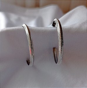 Brinco Argola Listrada Aco Inox Antialergico