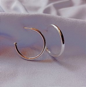 Brinco Argola Prateada Media Antialergico