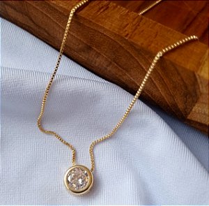 Gargantilha Ponto de Luz Classico Fino Banhado Ouro 18k Antialergico