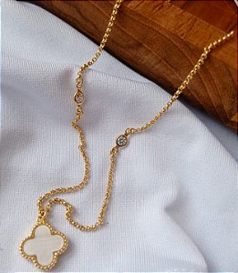 Gargantilha Madre Perola Fina Banhado Ouro 18k Antialergico