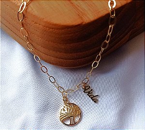 Pulseira Arvore da Vida Delicada Fina Banhado Ouro 18k Antialergico