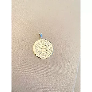 Pingente Medalha Pai Nosso Prata 925 Antialergico