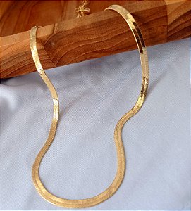 Corrente Malha Fita Estilo Moderna Banhado Ouro 18k Antialergico