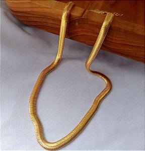 Corrente Malha Snake Lisa Fina Banhado Ouro 18k Antialergico