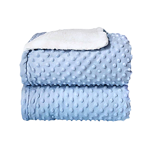 Cobertor Sherpan Dots Azul Bebê