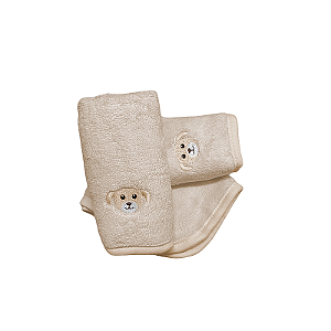 Kit Babita Power Sec com 3 babadores Cachorrinho Bege