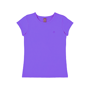 Blusinha Menina Básica Manga Curta Violeta Tulipa