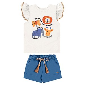 Conjunto Menina Bichos Geometricos