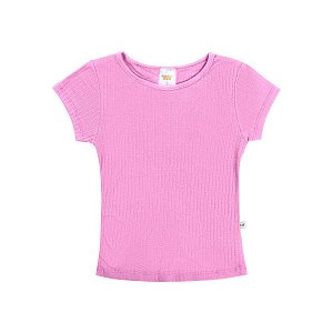 Blusa Básica Malha Canelada Rosa