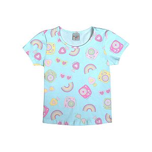 Blusa Estampada Cotton Azul