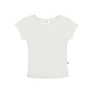 Blusa Básica Malha Canelada Off White