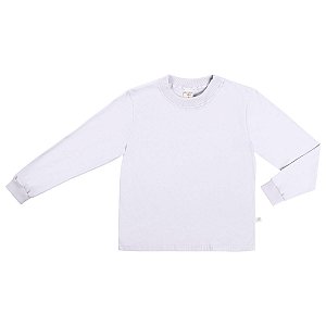 Camiseta Básica Manga Longa Unissex Meia Malha Branca