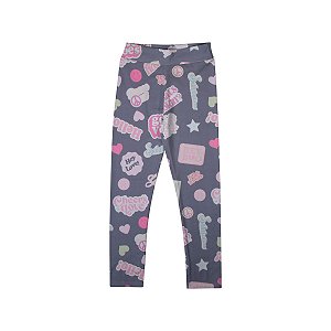 Legging Básica Malha Térmica Sublimada Cinza