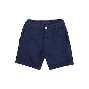 Bermuda Racer Moletom Tingimento Lavanderia Azul Marinho