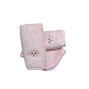 Kit Babita Power Sec com 3 babadores Cachorrinho Rosa
