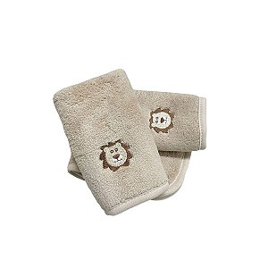 Kit Babita Power Sec com 3 babadores Leão Bege