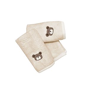 Kit Babita Power Sec com 3 babadores Urso Bege