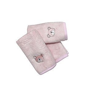 Kit Babita Power Sec com 3 babadores Urso Rosa