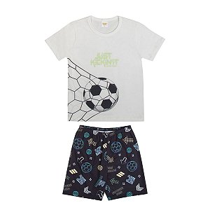 Pijama Just Kickin´it Camiseta Off White e Bermuda