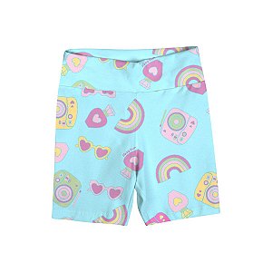 Shorts Ciclista Fit Estampado Cotton Azul