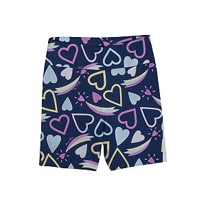 Shorts Ciclista Fit Estampado Cotton Azul Marinho